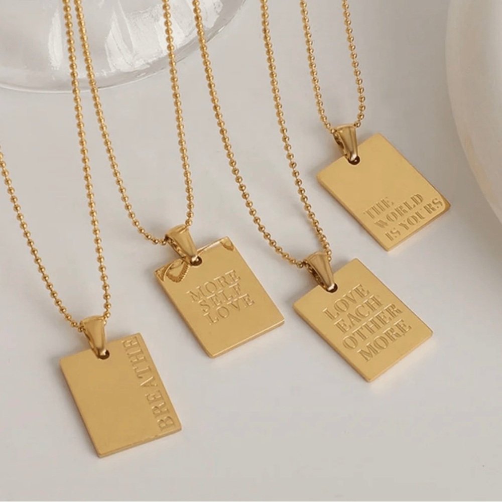 Affirmation Card Necklace | I Am Worthy